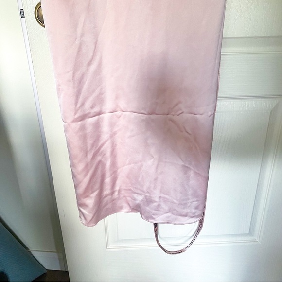 HOCB Dress Stefania Corset Maxi Satin Prom Date Soft Peach M FLAW - Picture 3 of 9